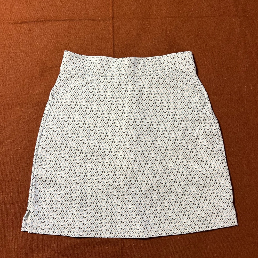 Peter Millar White and Black Patterned Skirt